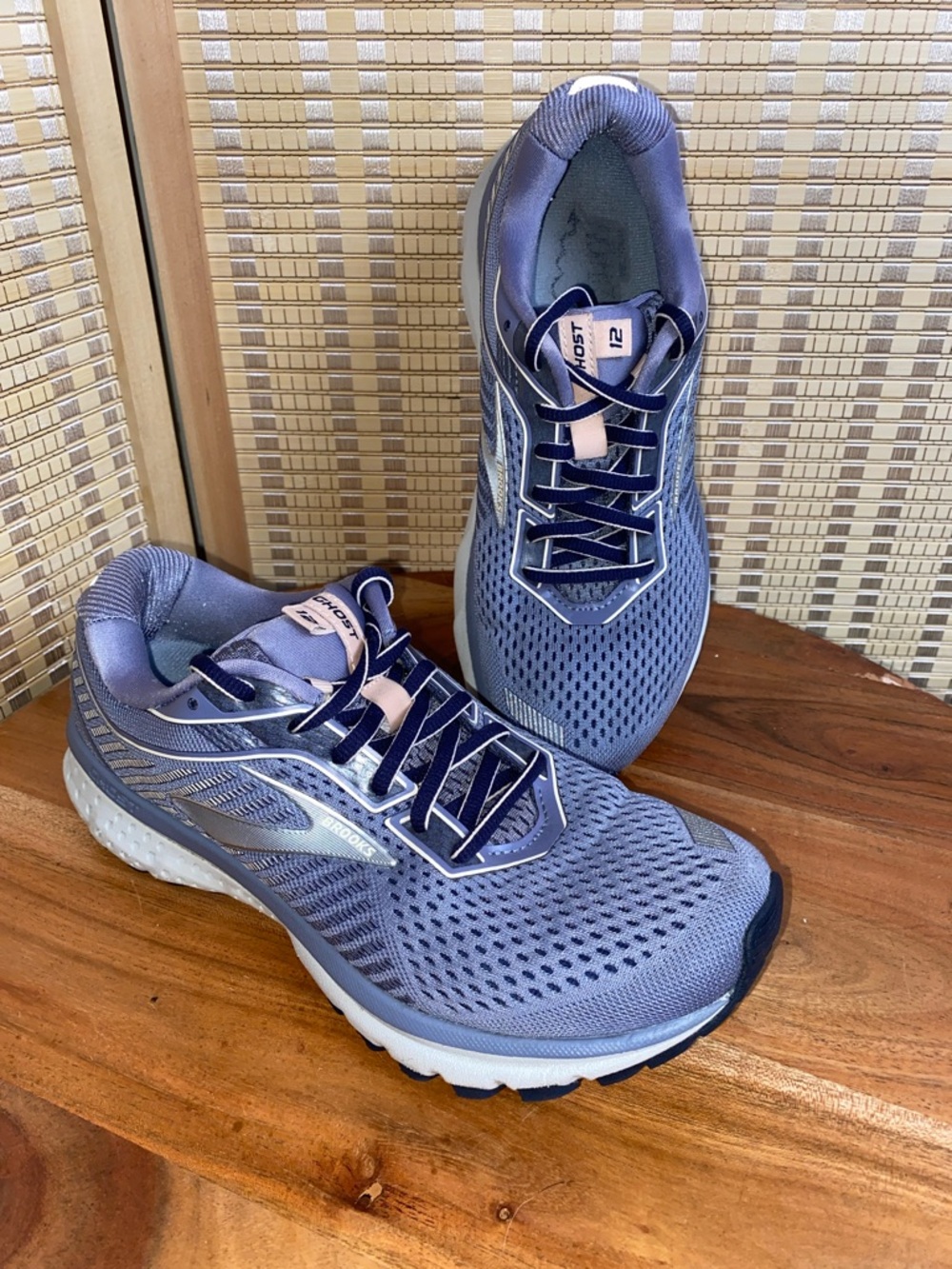 Brooks Ghost 12 Women's 8 Road-Running Shoe, Granite/Peacoat